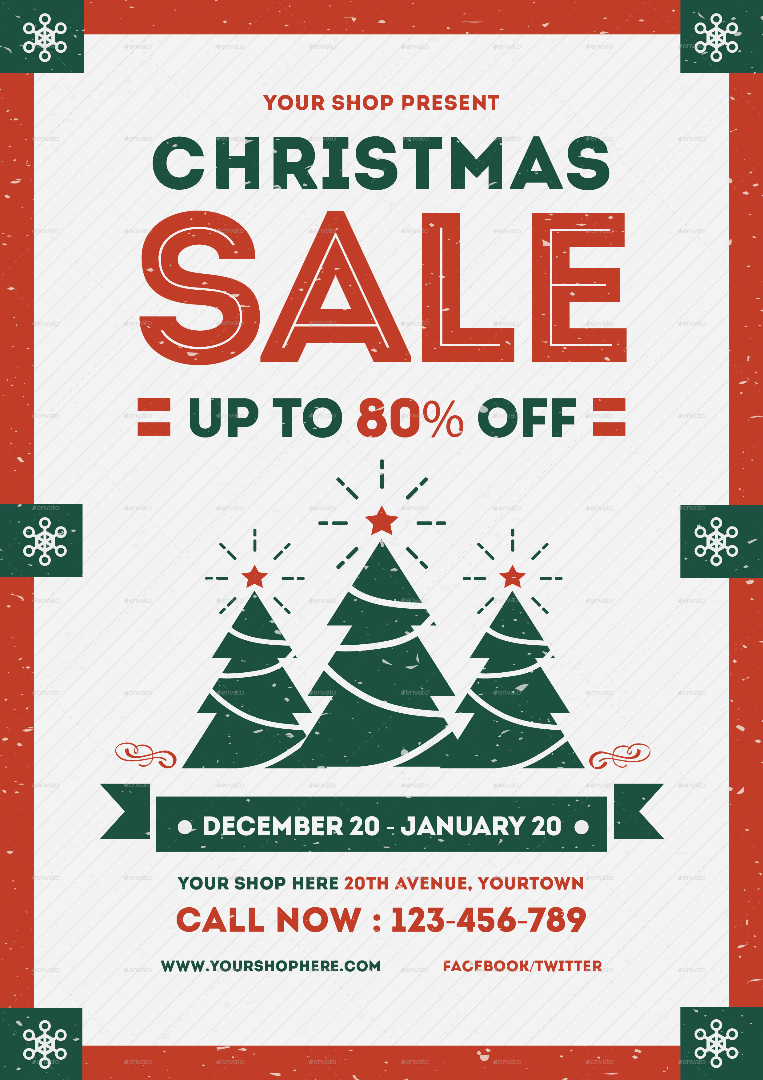 Flyer Christmas Sale, Print Templates GraphicRiver